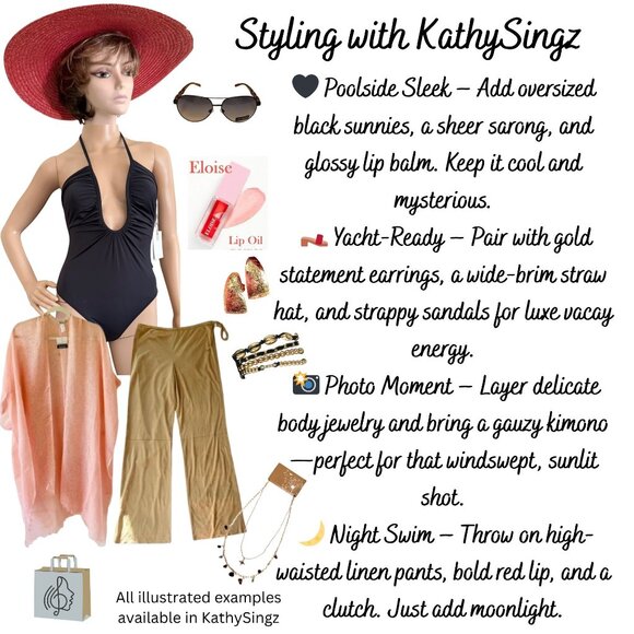 Good American Black Halter Plunge One Piece Swimsuit Size Small Bathing Suit - Picture 3 of 10